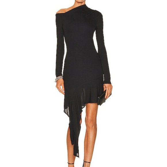 Helmut Lang Scala Draped Asymetric Minidress - Picture 3 of 7
